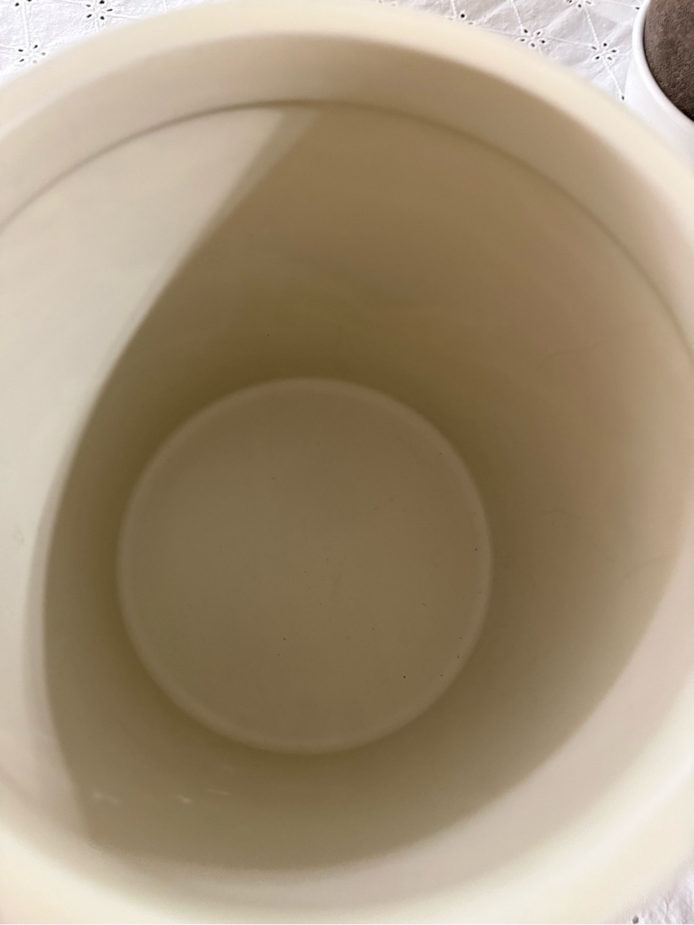 Magnolia Cream Stoneware Cookie Jar with Wood Lid - Picture 4 of 5